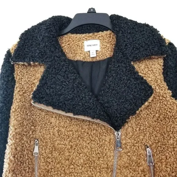 1 DAY SALE NEW Nine West MOTO Teddy/Sherpa Jacket - Picture 12 of 12